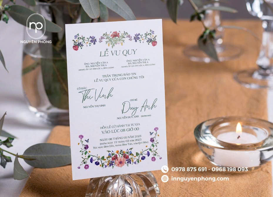 In thiệp cưới giá rẻ tại Nguyên Phong 